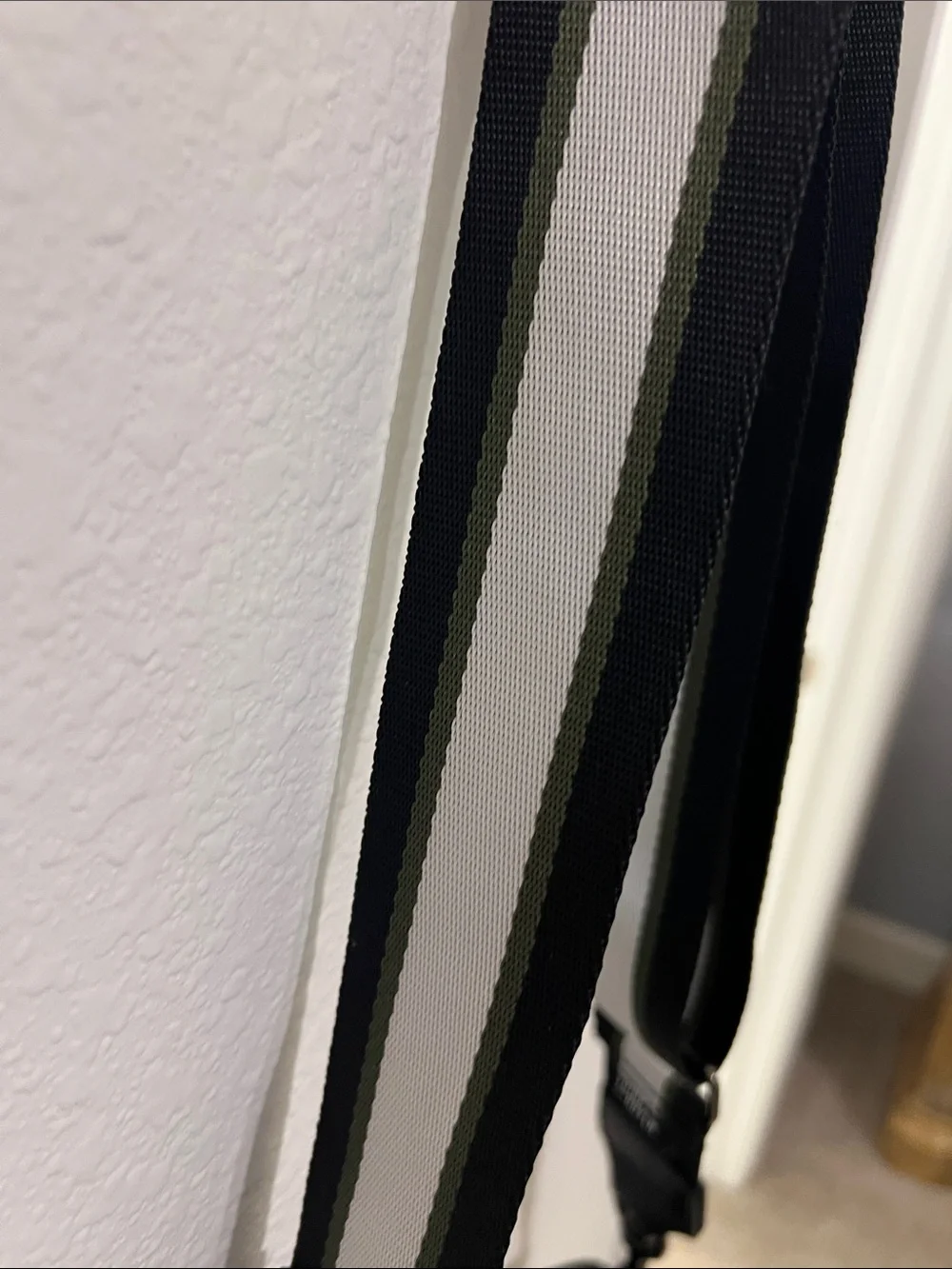 THINK ROYLN Olive Green Men's Crossbody Sling with Striped Strap